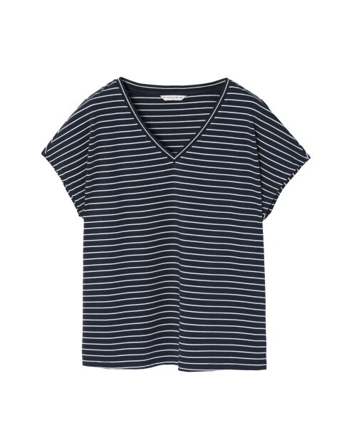 Marineblaue Baumwollstrickbluse Lona