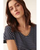 Marineblaue Baumwollstrickbluse Lona