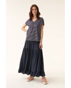 Marineblaue Baumwollstrickbluse Lona