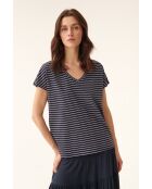 Marineblaue Baumwollstrickbluse Lona