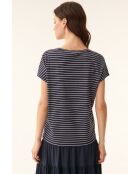 Marineblaue Baumwollstrickbluse Lona