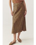 Camelbruine rok Satini 1