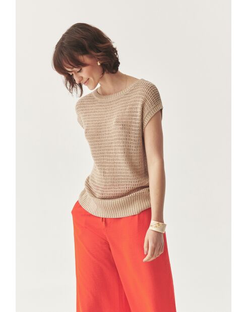 Beige gebreide blouse Loretto
