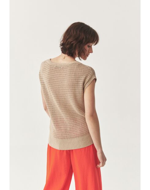 Beige gebreide blouse Loretto