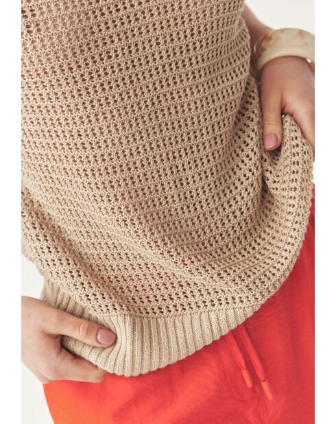 Beige gebreide blouse Loretto