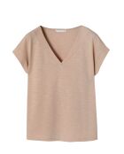 Beigefarbene Baumwollstrickbluse Sevi