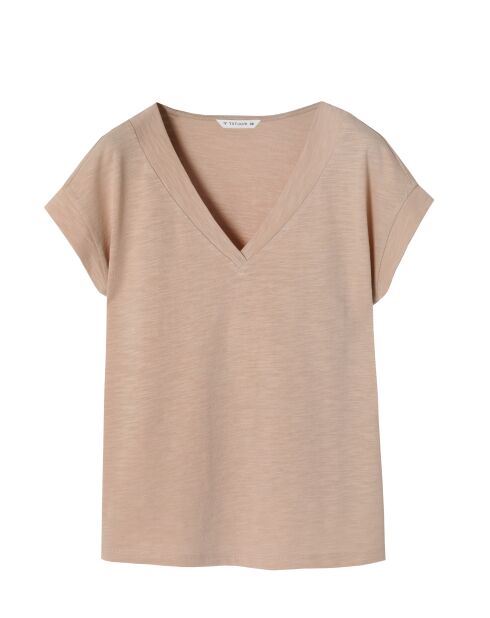Beigefarbene Baumwollstrickbluse Sevi