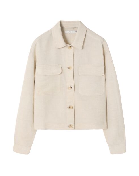 Beige linnen outdoorjas met vlekjes van Mewe