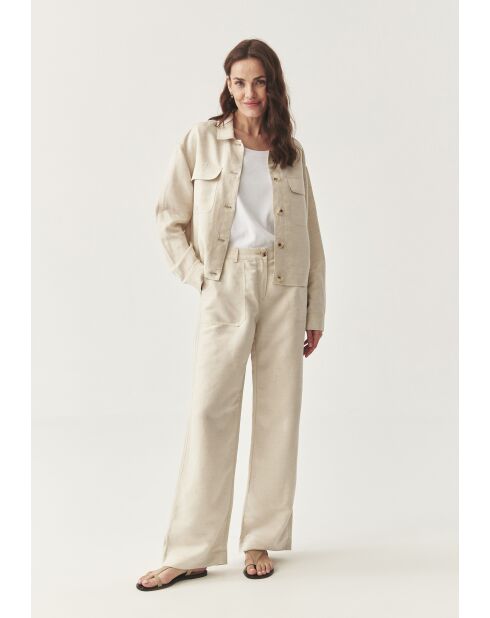 Beige linnen outdoorjas met vlekjes van Mewe