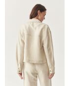Beige linnen outdoorjas met vlekjes van Mewe
