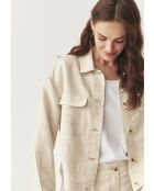 Beige linnen outdoorjas met vlekjes van Mewe