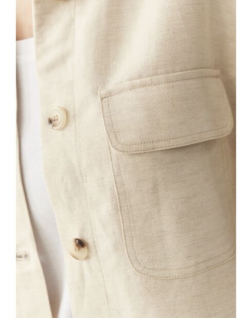 Beige linnen outdoorjas met vlekjes van Mewe