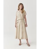 Koni 2 linnen rok in gemêleerd beige