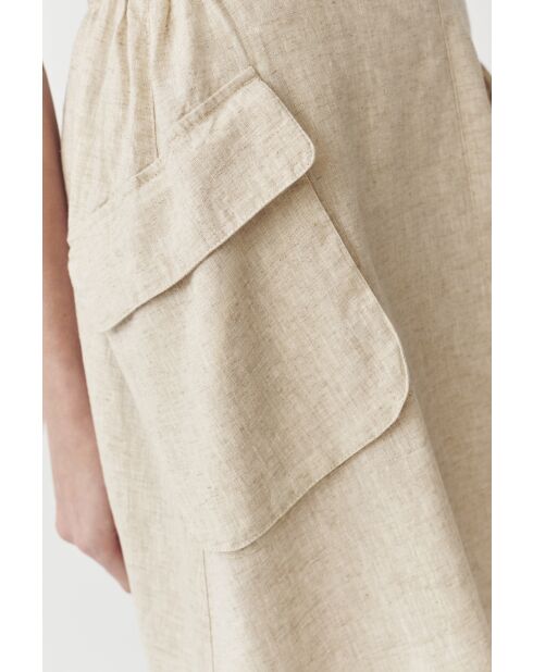 Koni 2 linnen rok in gemêleerd beige