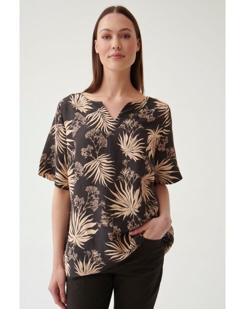 Bruine linnen blouse van Matyldana