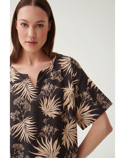 Bruine linnen blouse van Matyldana
