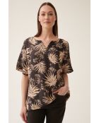 Bruine linnen blouse van Matyldana