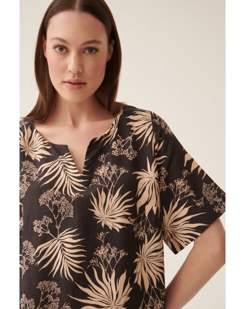Bruine linnen blouse van Matyldana