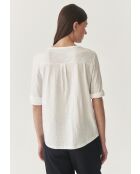 Blouse tricotée en coton Alja blanc cassé