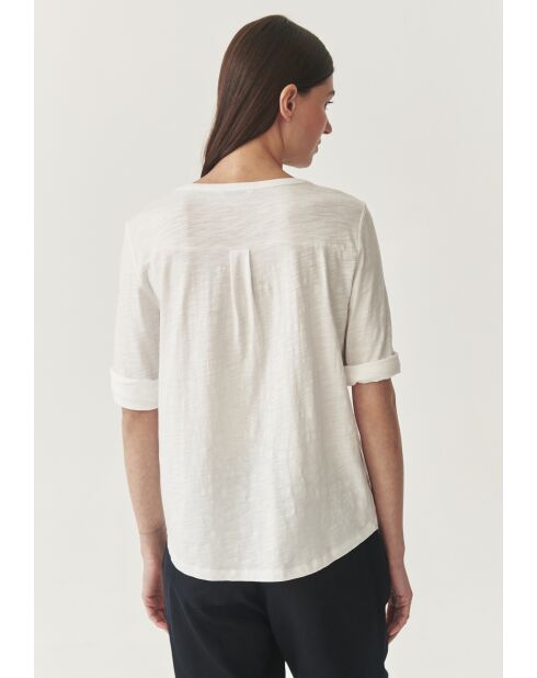 Blouse tricotée en coton Alja blanc cassé