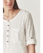 Blouse tricotée en coton Alja blanc cassé