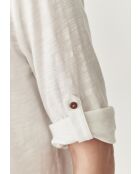 Blouse tricotée en coton Alja blanc cassé