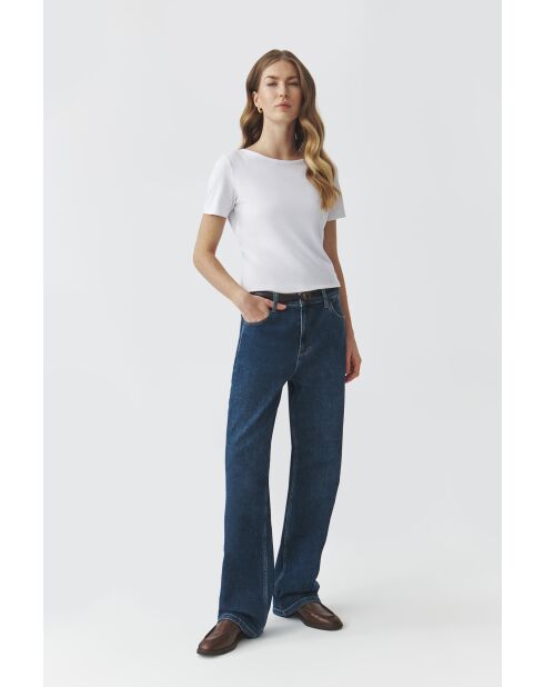 Witte gebreide katoenen blouse van Mikaja