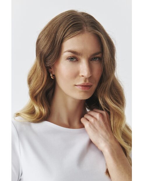 Witte gebreide katoenen blouse van Mikaja