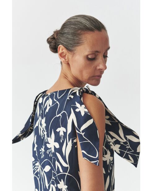 Marineblaue Bluse Raia