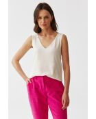 Cremefarbene Nikala Strickbluse