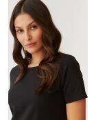Mikaja schwarze Baumwollstrickbluse