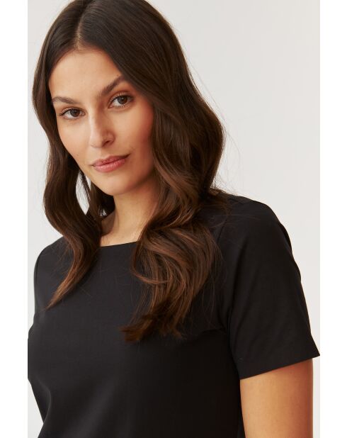Zwarte gebreide katoenen blouse van Mikaja