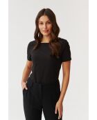 Mikaja schwarze Baumwollstrickbluse