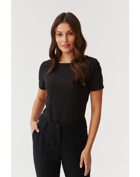 Zwarte gebreide katoenen blouse van Mikaja