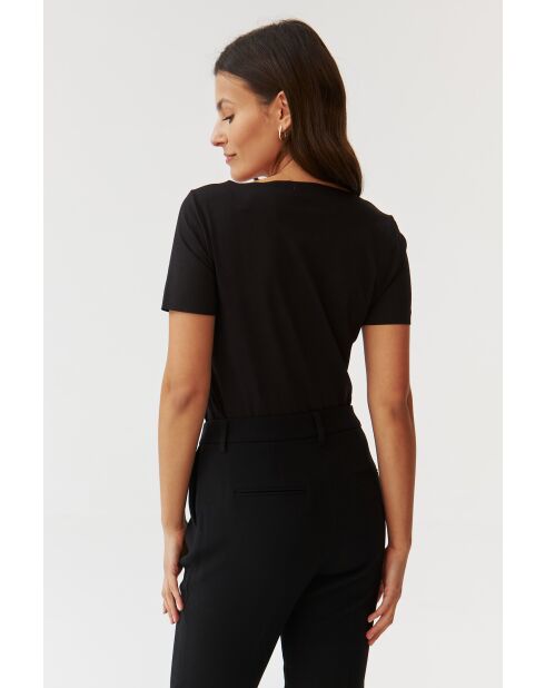 Zwarte gebreide katoenen blouse van Mikaja