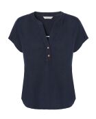 Blusa Sarakino in lino indaco