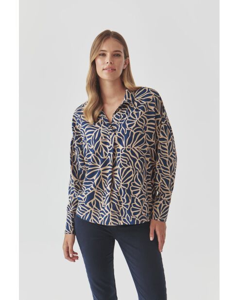 Middernachtblauwe blouse van Berko