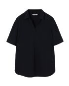 Donkerblauwe blouse van gebreid katoen Ambroki