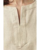 Beigefarbenes Baumwollkleid Samantika