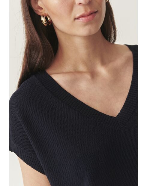 Marineblaue Strickbluse Ezalja