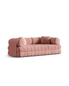 Kemi 3-Sitzer-Schlafsofa aus rosafarbenem Samt, 206 x 95 x 70 cm