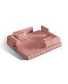 Kemi 3-Sitzer-Schlafsofa aus rosafarbenem Samt, 206 x 95 x 70 cm