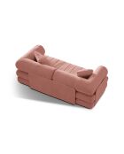 Kemi 3-Sitzer-Schlafsofa aus rosafarbenem Samt, 206 x 95 x 70 cm