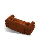 Canapé convertible velours Kemi 3 places terracotta - 206x95x70 cm