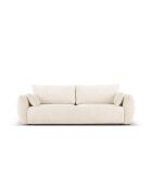 Divano trasformabile Matera 3 posti beige chiaro con contenitore - 240x108x86 cm