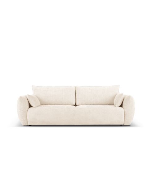 Divano trasformabile Matera 3 posti beige chiaro con contenitore - 240x108x86 cm