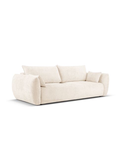 Divano trasformabile Matera 3 posti beige chiaro con contenitore - 240x108x86 cm