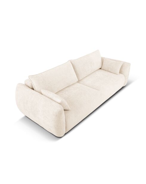 Divano trasformabile Matera 3 posti beige chiaro con contenitore - 240x108x86 cm