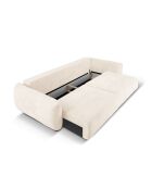 Divano trasformabile Matera 3 posti beige chiaro con contenitore - 240x108x86 cm