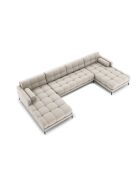 Sofá panorámico Bali de 7 plazas beige - 383x185x75 cm
